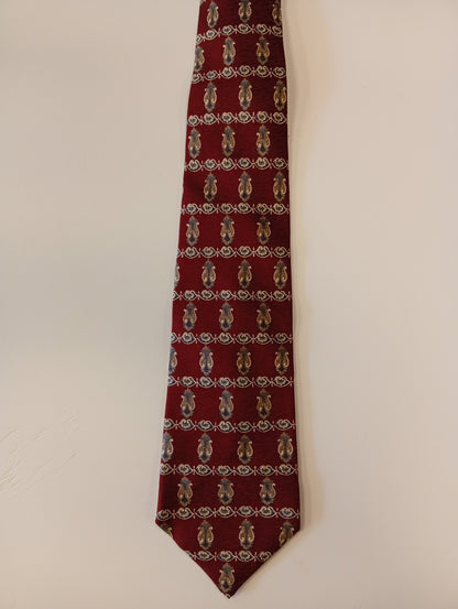 Vintage silk tie – burgundy with pattern – classic luxury – Giorgio Armani