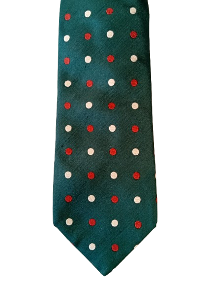 Silk tie – green with pattern – striking, stylish look – Sartoria Rossi
