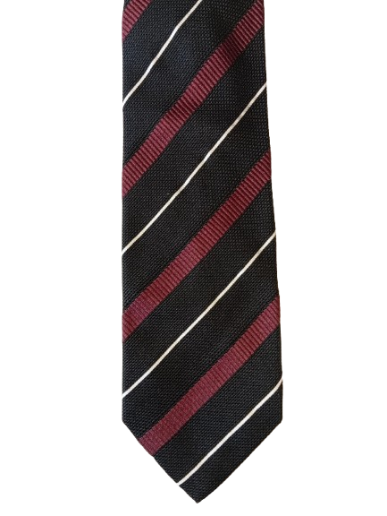 Italian silk tie – dark with stripes – powerful, luxurious style – Ermenegildo Zegna