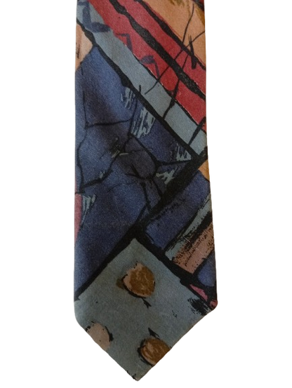 Vintage tie – check with color accent – classic retro look – Vriesco