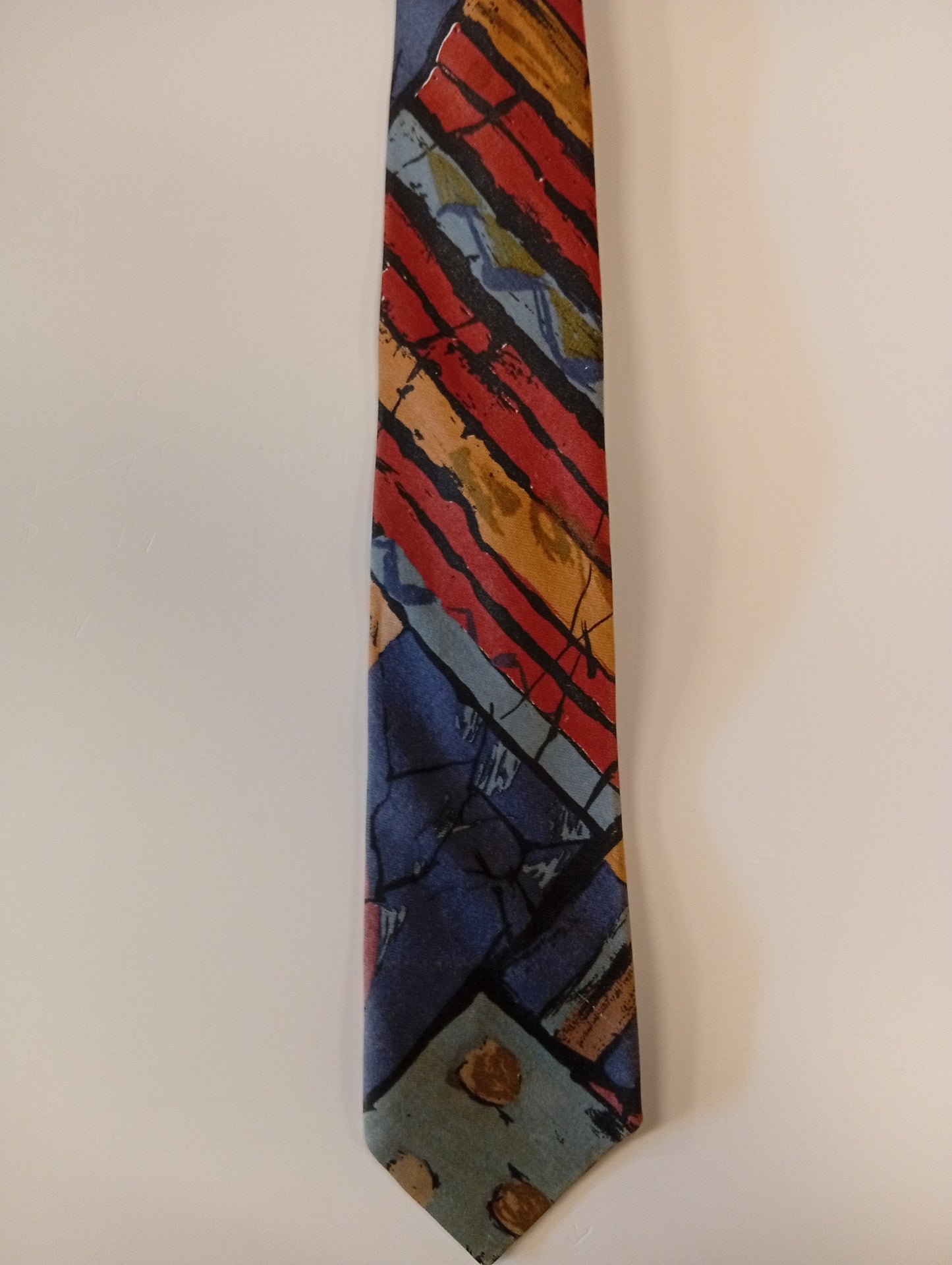 Vintage tie – check with color accent – classic retro look – Vriesco