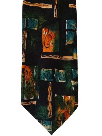 Vintage tie – dark with pattern – characterful retro look – Maurice Rousseau