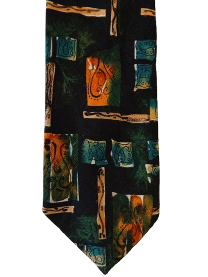 Vintage tie – dark with pattern – characterful retro look – Maurice Rousseau