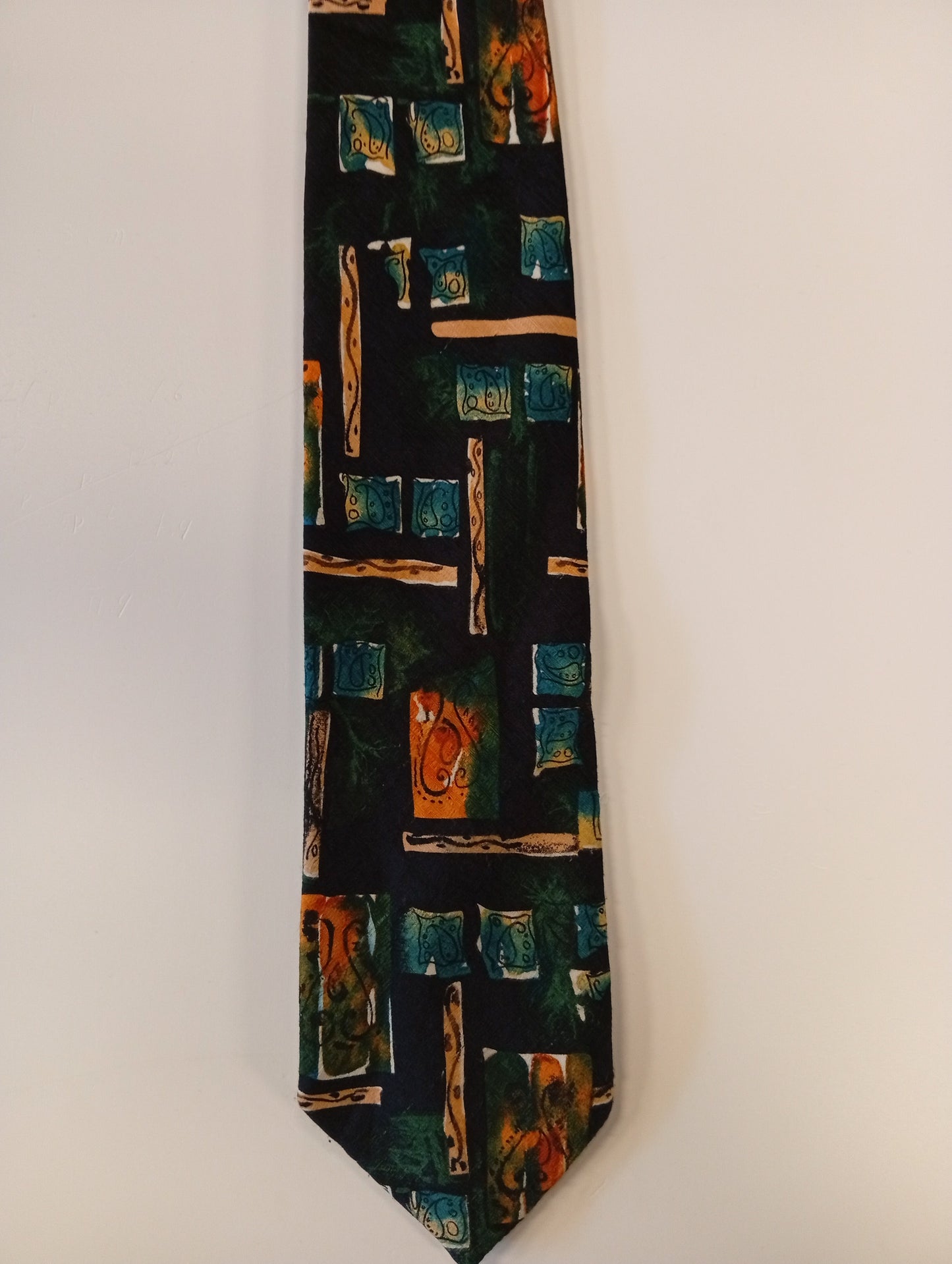 Vintage tie – dark with pattern – characterful retro look – Maurice Rousseau