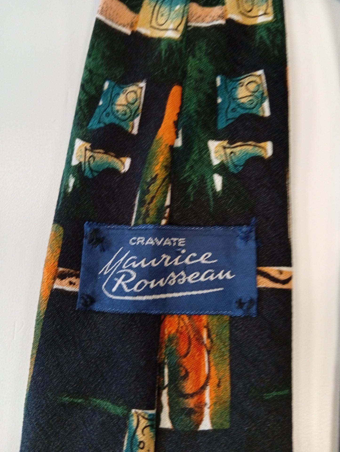 Vintage tie – dark with pattern – characterful retro look – Maurice Rousseau
