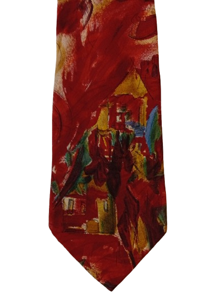 Vintage tie – red with print – striking retro style – Angelo Litrico
