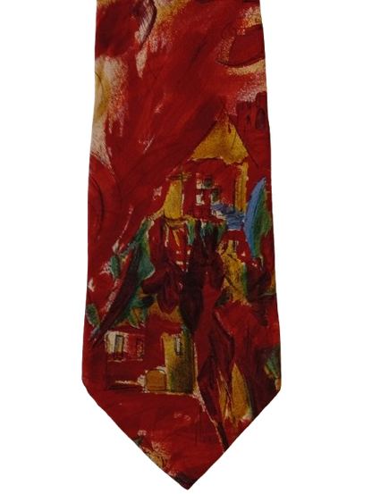 Vintage tie – red with print – striking retro style – Angelo Litrico