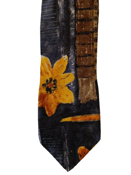 Cravate vintage – foncée avec imprimé floral – style résolument rétro – Canada