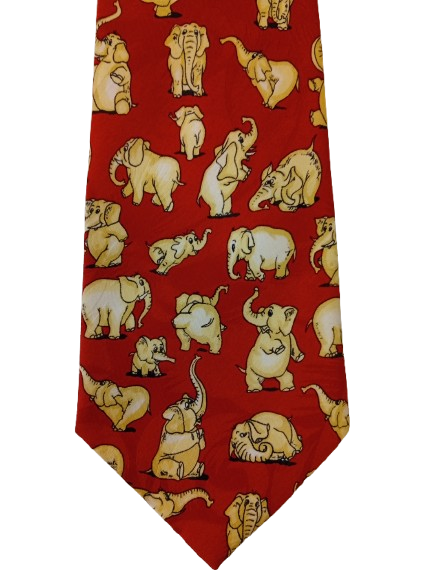 Vintage E.Graziano Krawatte. Elefantendruck. Polyester