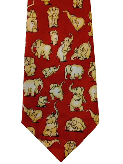 Vintage E.Graziano stropdas. Olifanten print. Polyester