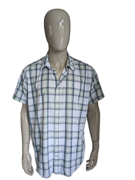 Camel Active Hemd mit kurzen Ärmeln. grün Blau Weiß Schwarz kariert. Größe XL. / 2XL. Moderne Passform.