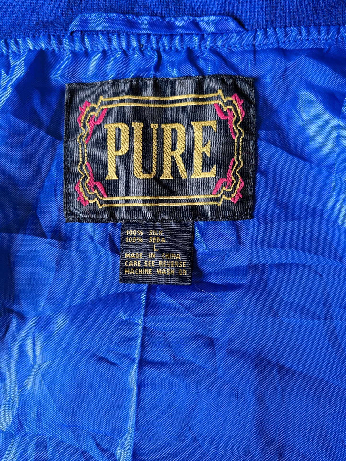Vintage 80-90S Silk Pure Jack. "Laughlin Nevada". Color azul. Tamaño L / XL.