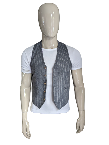 Woolen waistcoat. Gray striped. Size M. #313