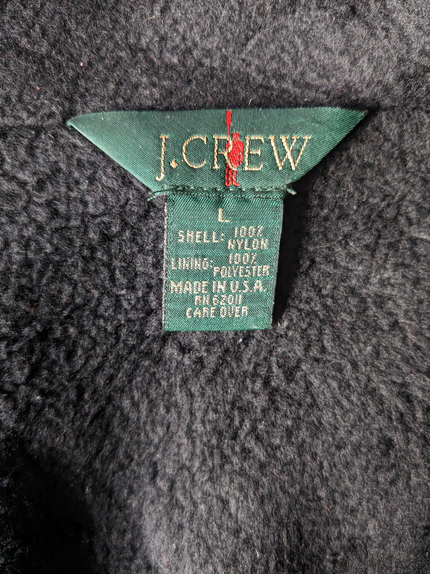 J. Crew mit gefütterte Jacke / Jacke. Schwarz gefärbt. Größe L.