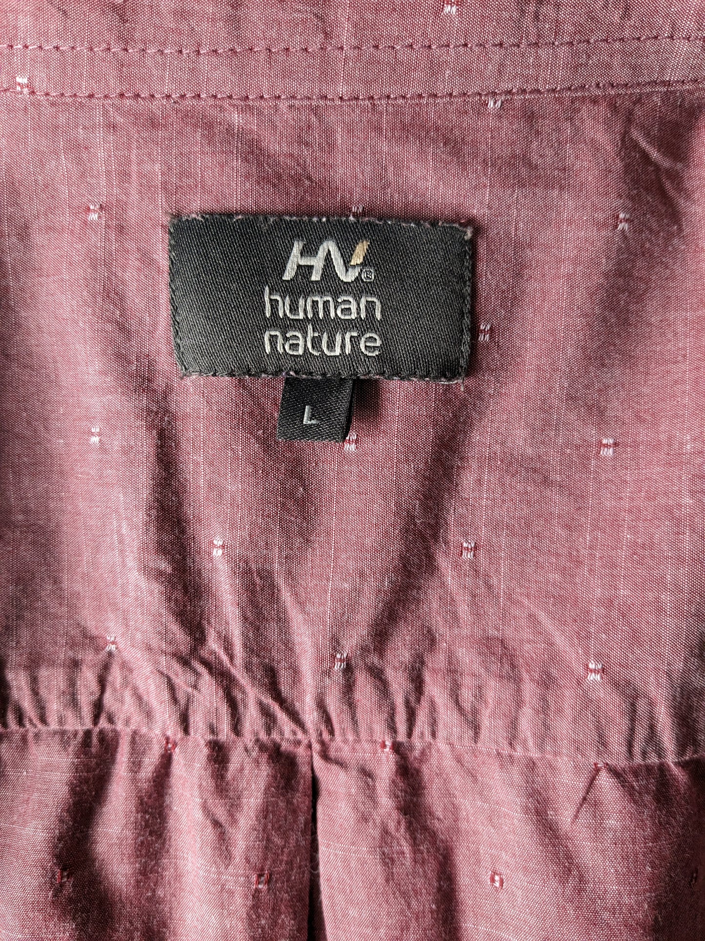 Human Nature shirt. Red mixed motif. Size L.