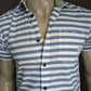 Jack & Jones Core overhemd korte mouw. Blauw Wit gestreept. Maat S.