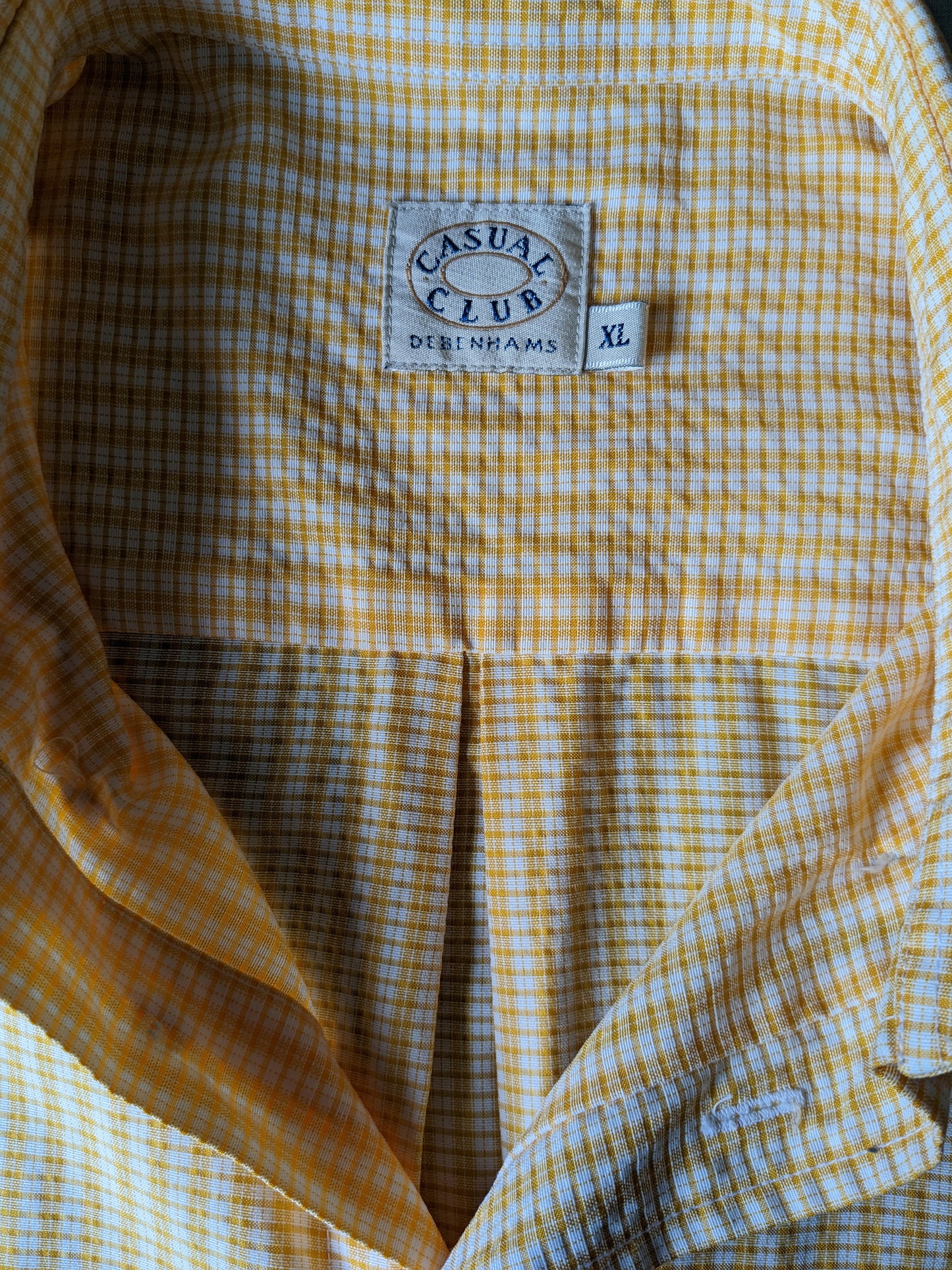 Chemise de club décontractée vintage à manches courtes. Motif beige orange. Taille xl / xxl-2xl.