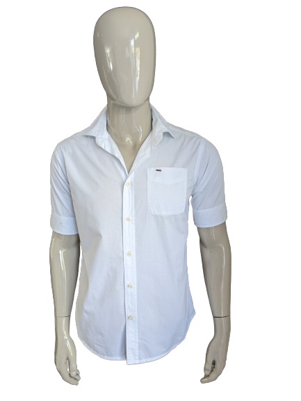 Scotch & Soda Shirt Short maniche. Bianco con stampa. Taglia L.