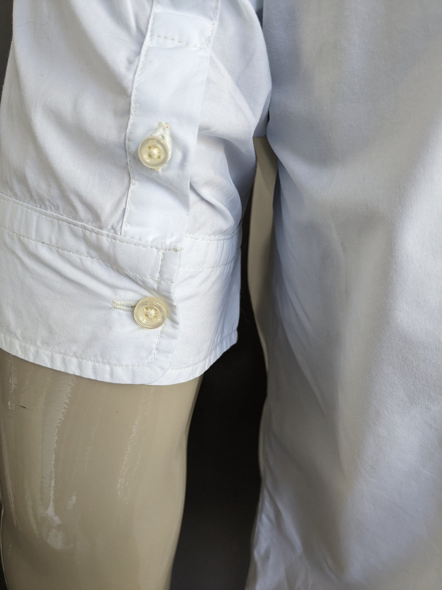 Scotch & Soda Shirt short sleeve. White with print. Size L.