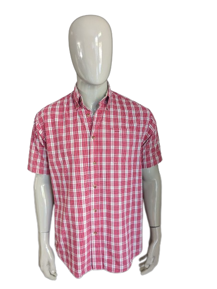 Wrangler shirt short sleeve. Red Beige White checked. Size M/L.