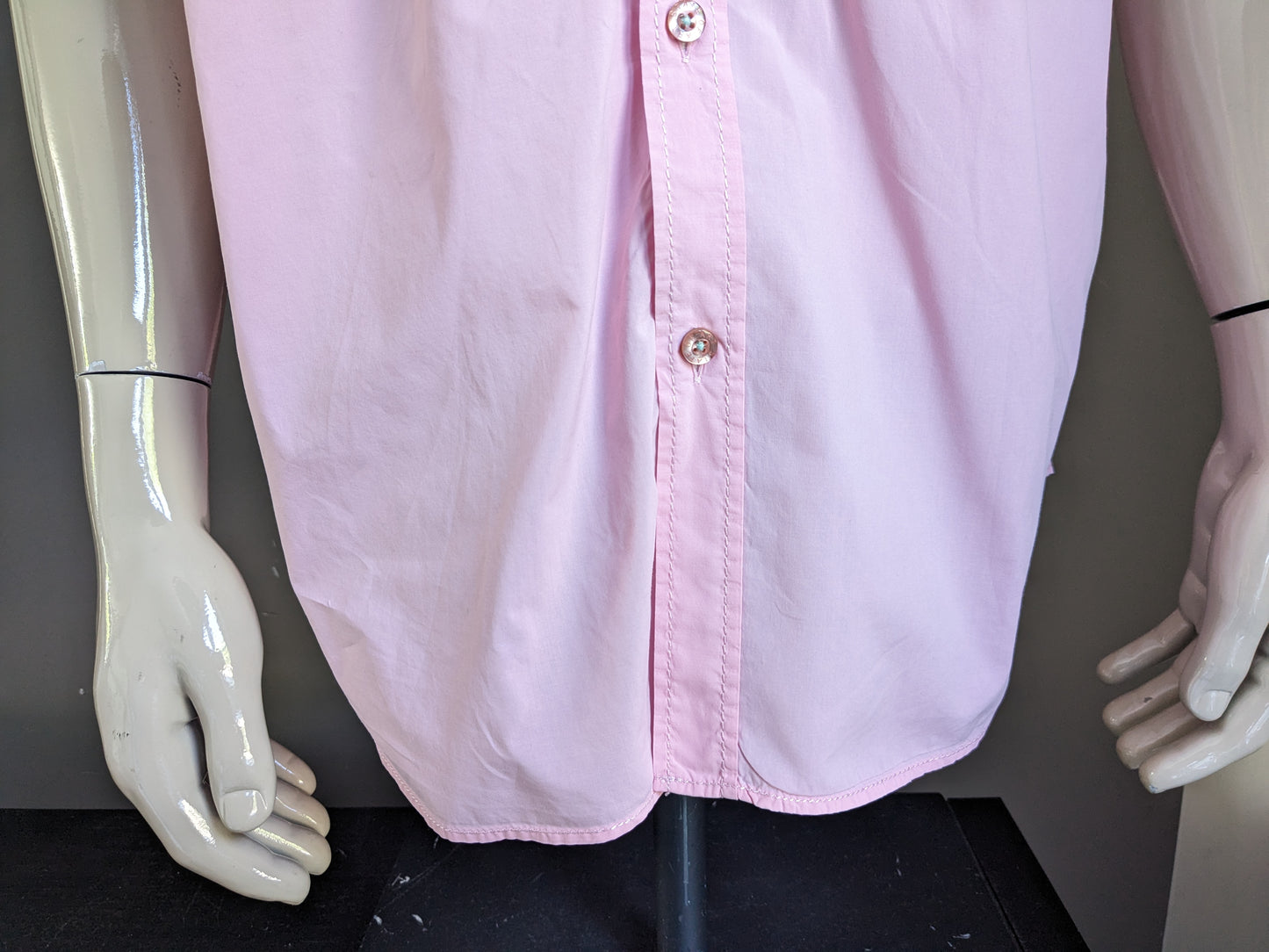 State of Art overhemd korte mouw. Roze gekleurd. Maat XL. Regular Fit.