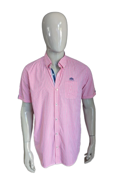 State of art shirt short sleeve. Pink white checkered. Size XL. Regular fit.