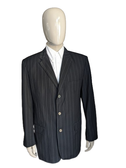 Vintage Jacke. Schwarz grau gestreift. Größe 58 / xl.