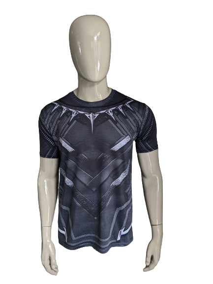 Gymgala print shirt. Black gray print. Size XL. Stretch
