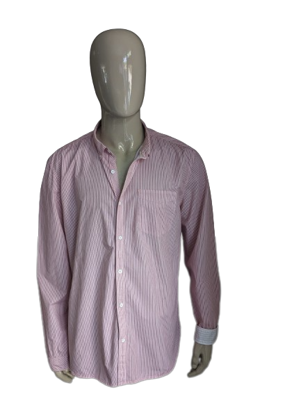 Chemise River Island. Rayé rouge et blanc. Taille XXL/2XL. Coupe ajustée.