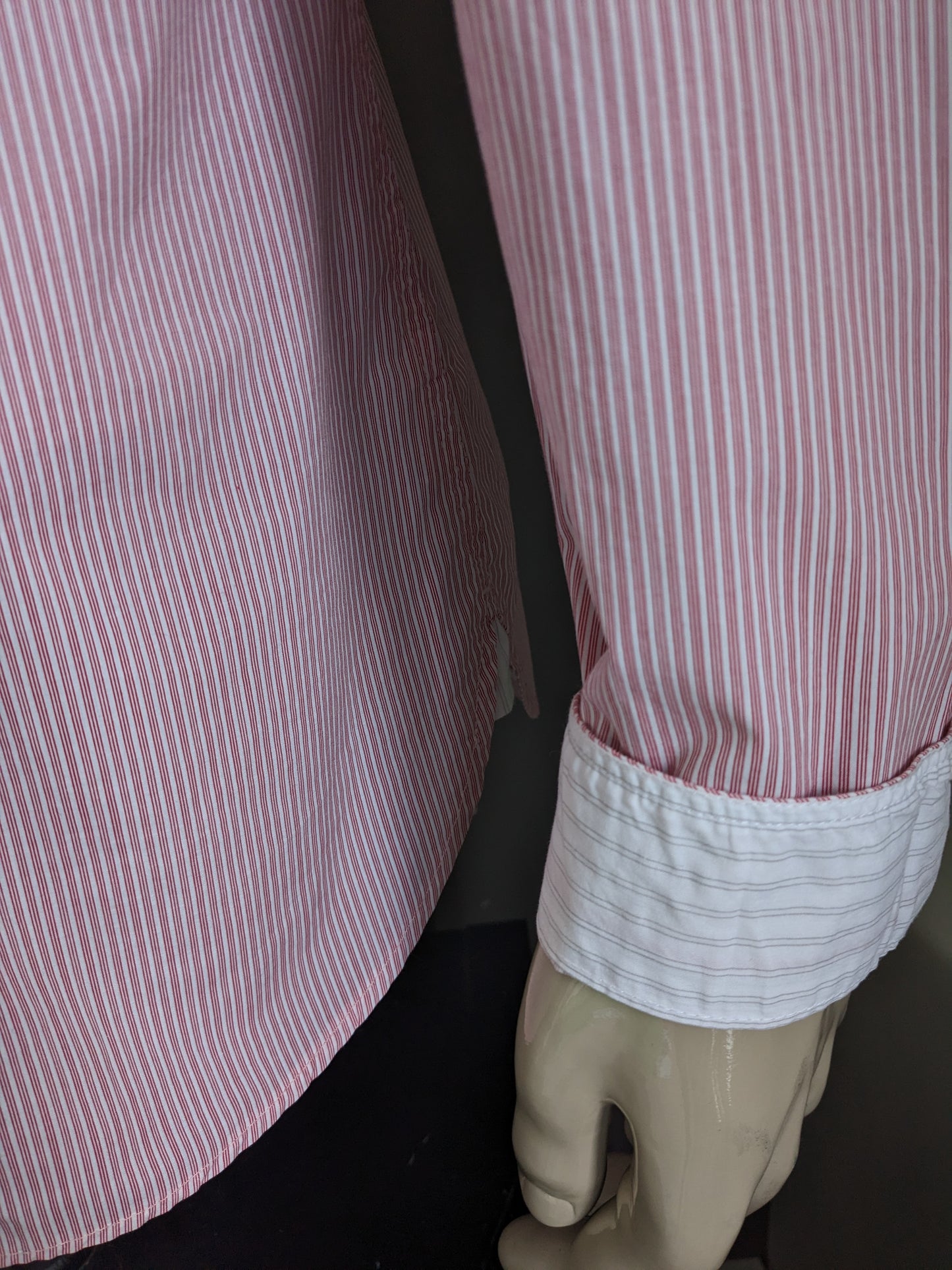 River Island Shirt. Red white striped. Size XXL / 2XL. Slim fit.