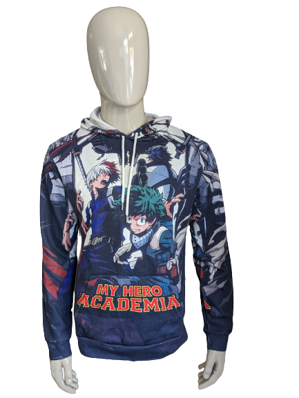 My Hero Academia hoodie. Gekleurde print. Maat L.