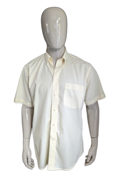 Vintage Kenmore Shirt Kurzarm. Hellgelb gefärbt. Größe xl.