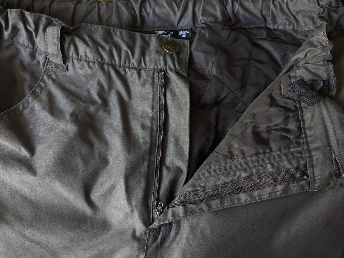 Crane Sports Thermo / Pantalon doublé. Taille réglable. Vert coloré. Taille 48 / S.