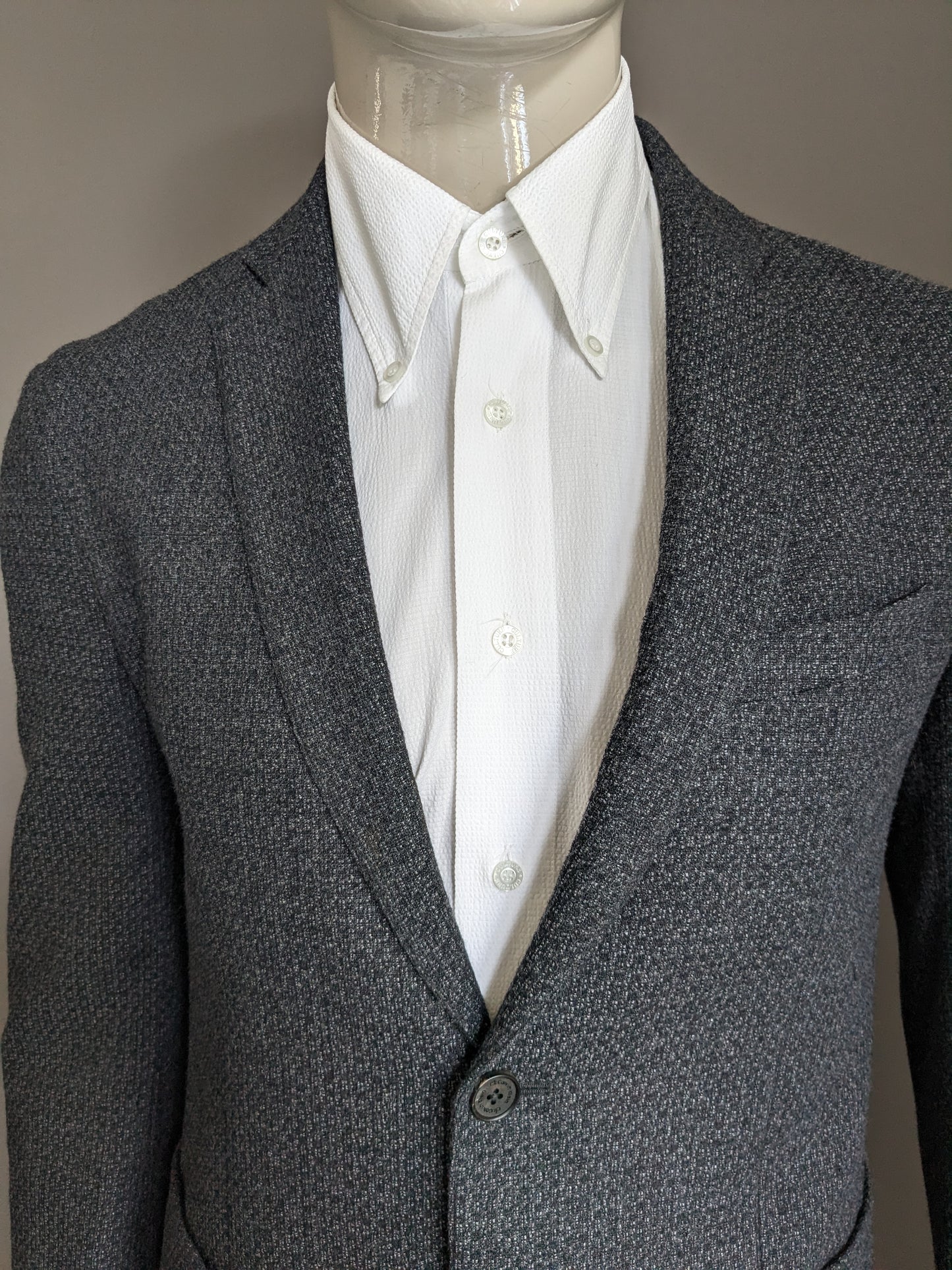 CK Calvin Klein woolen jacket. Gray black mixed motif. Size 50 / M. Slim Fit Line.