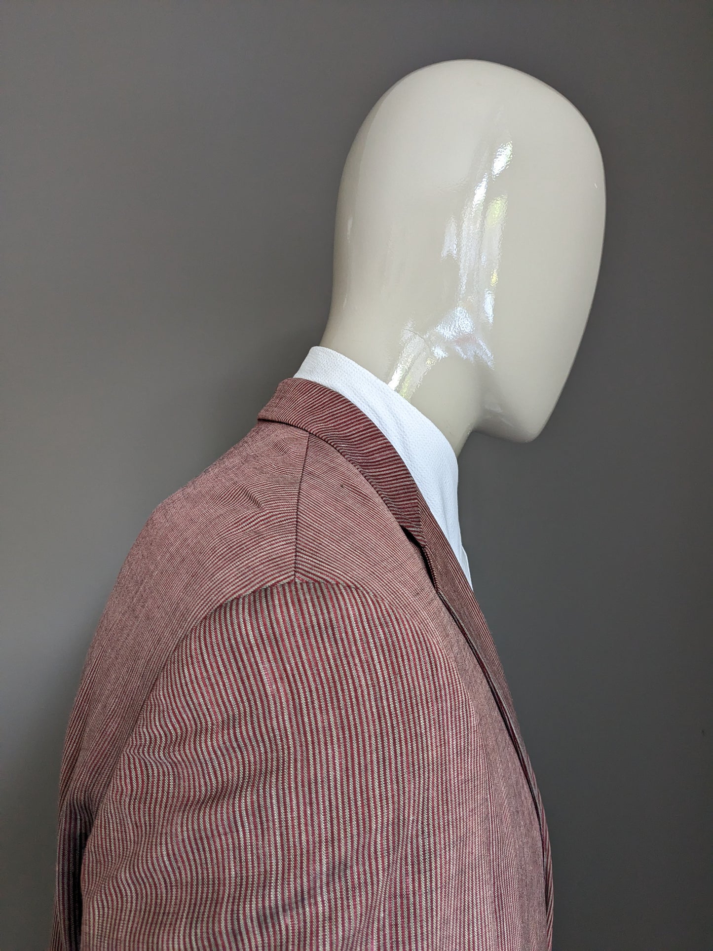 Bogart wool linen silk jacket. Gray red striped. Size 52 / L.