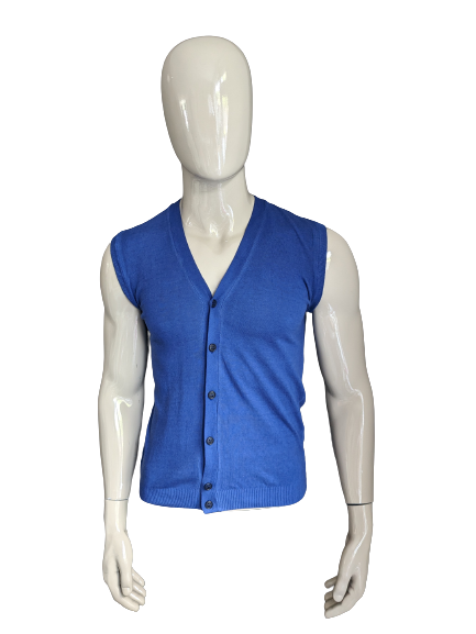 Wool & Co Cotton waistcoat. Blue colored. Size S.