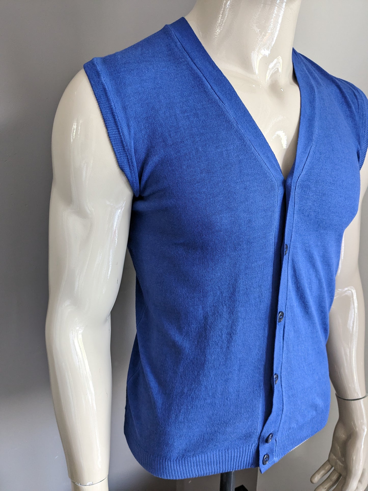 Wool & Co Cotton waistcoat. Blue colored. Size S.