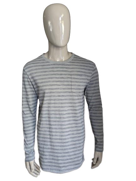 G-Star RAW dünner Pullover. Grau gestreift. Größe L.