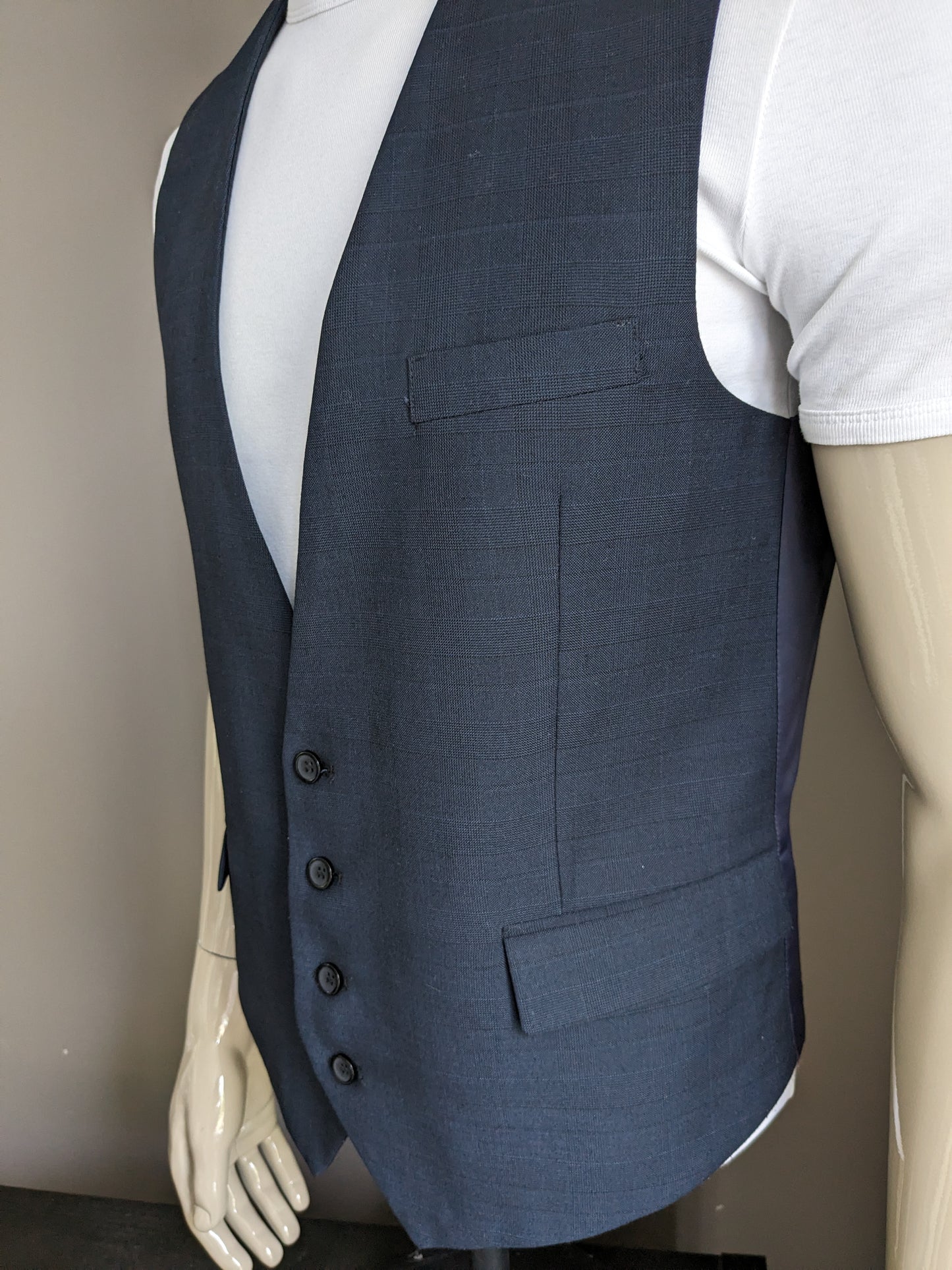 Alexander Dobell waistcoat. Black blue checked. Size 54 / L. #323