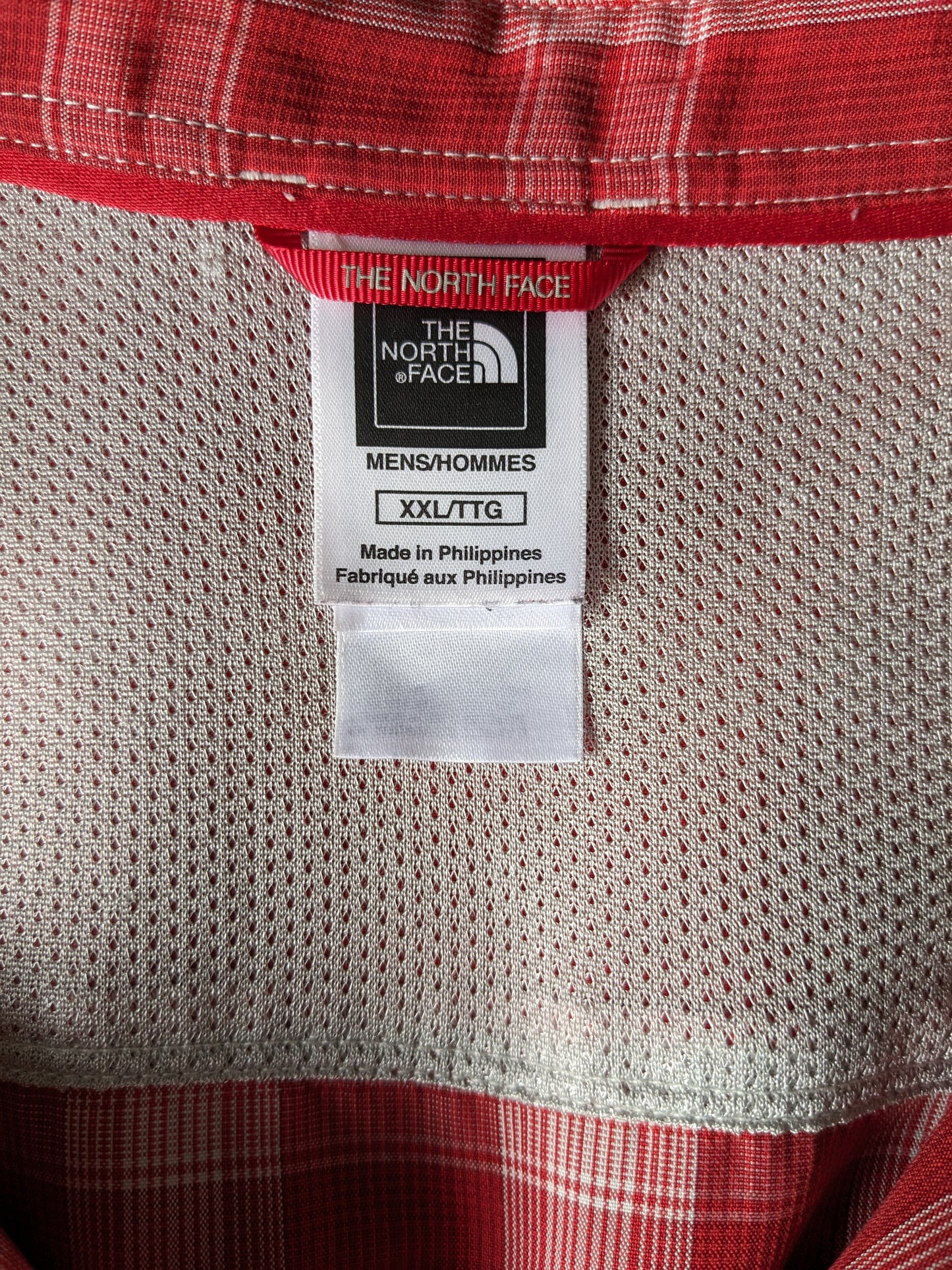 The North Face outdoor overhemd korte mouw. Rood Wit geruit. Maat 2XL / XXL.
