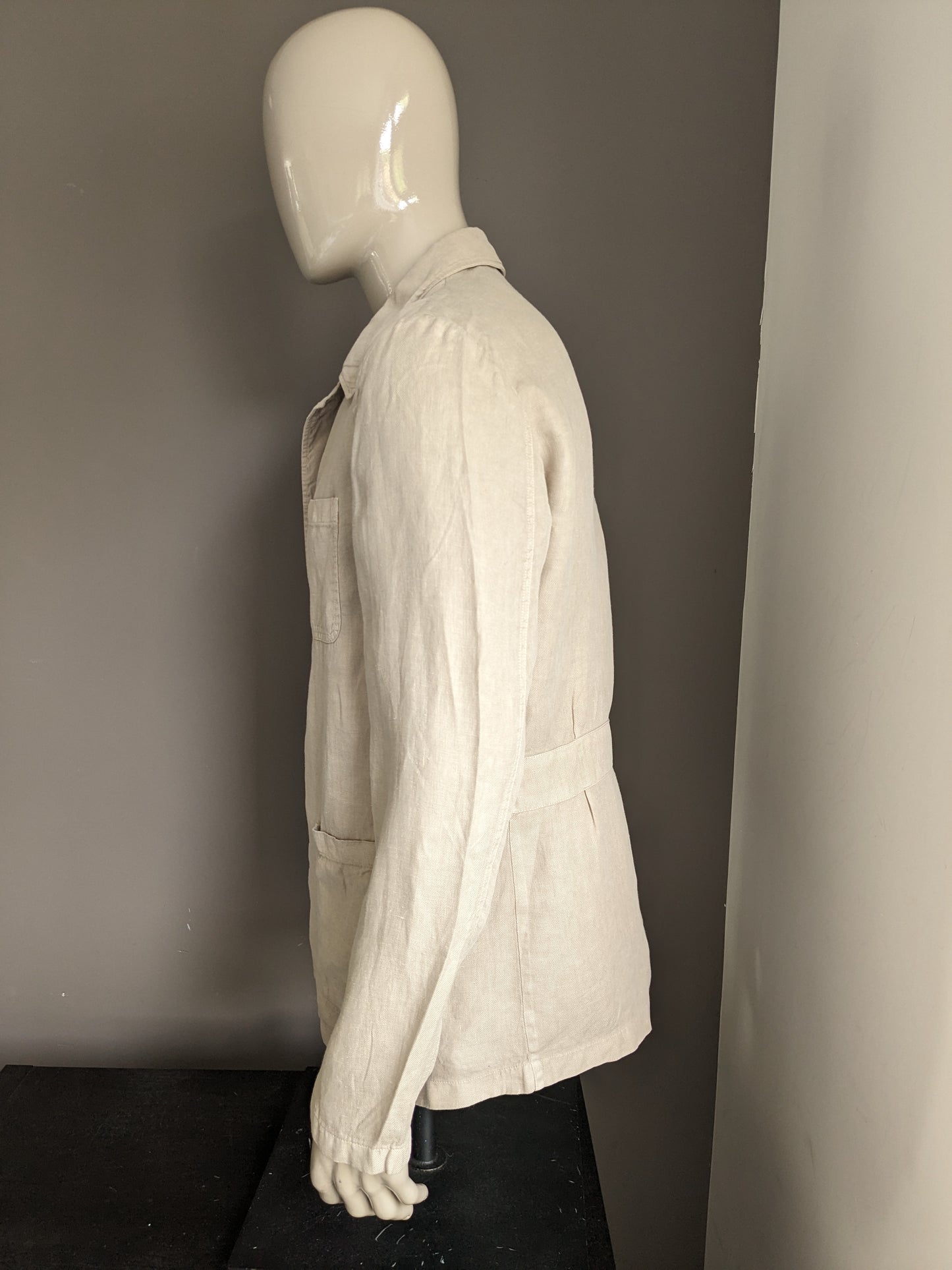 Giacca di lino di Massimo Dutti / Jack. Beige misto. Taglia XL.