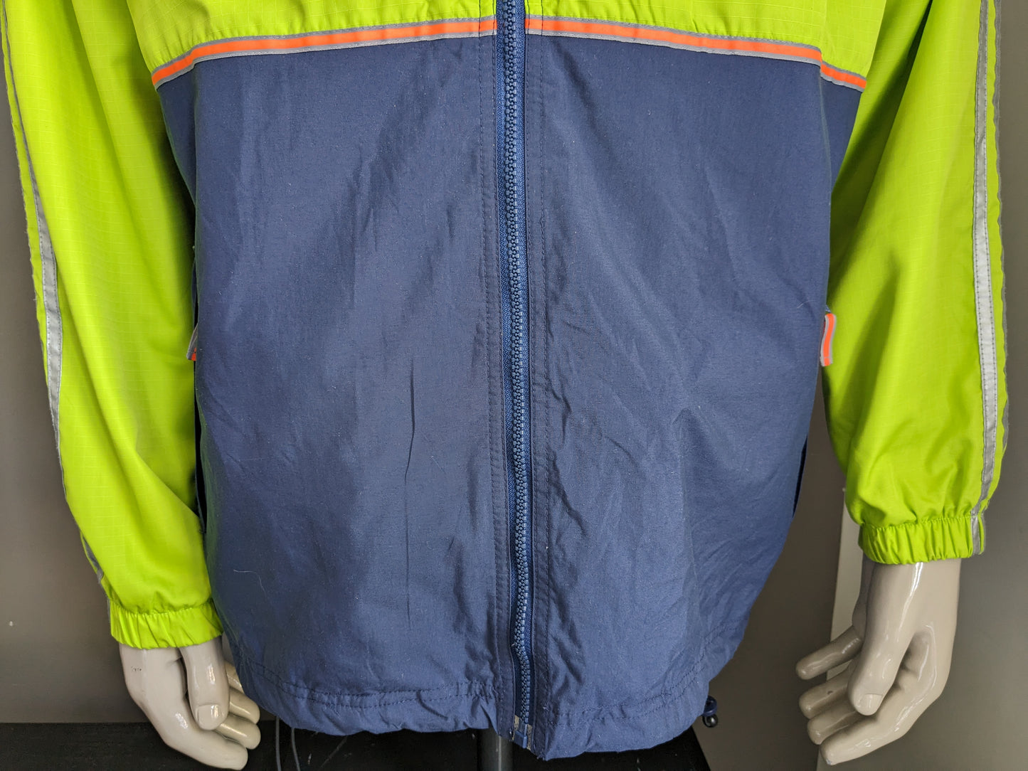 Adidas "Delfi 1000" jas / jack. Geel Blauw gekleurd. Maat XL.