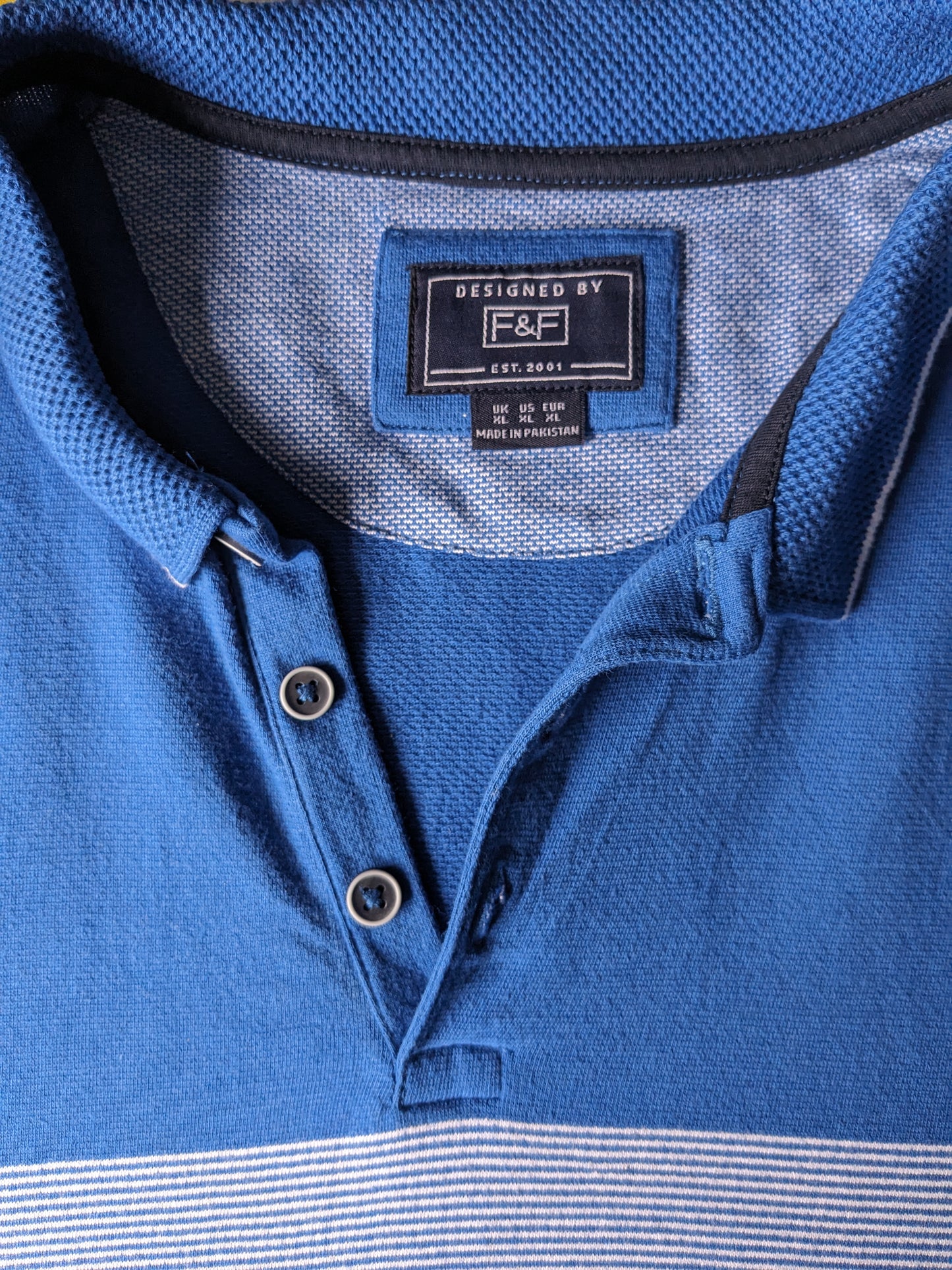 F&F Polo. Blue white colored. Size XL.