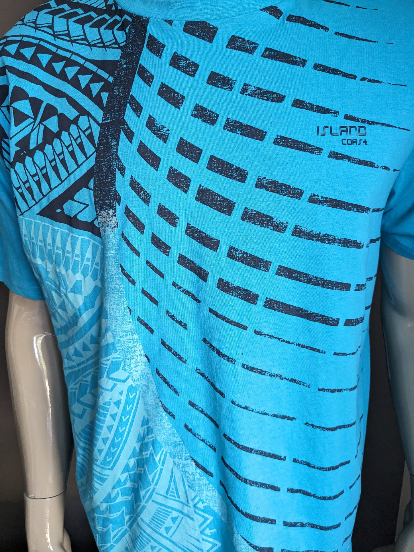 Atlas for Men Shirt. Blu con stampa. Dimensione 3xl / xxxl.
