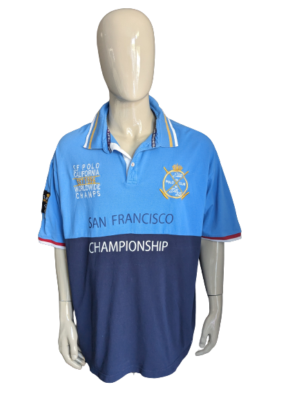 Florida Royal Polo. Blue with embroidered applications. Size 5XL / XXXXXL.
