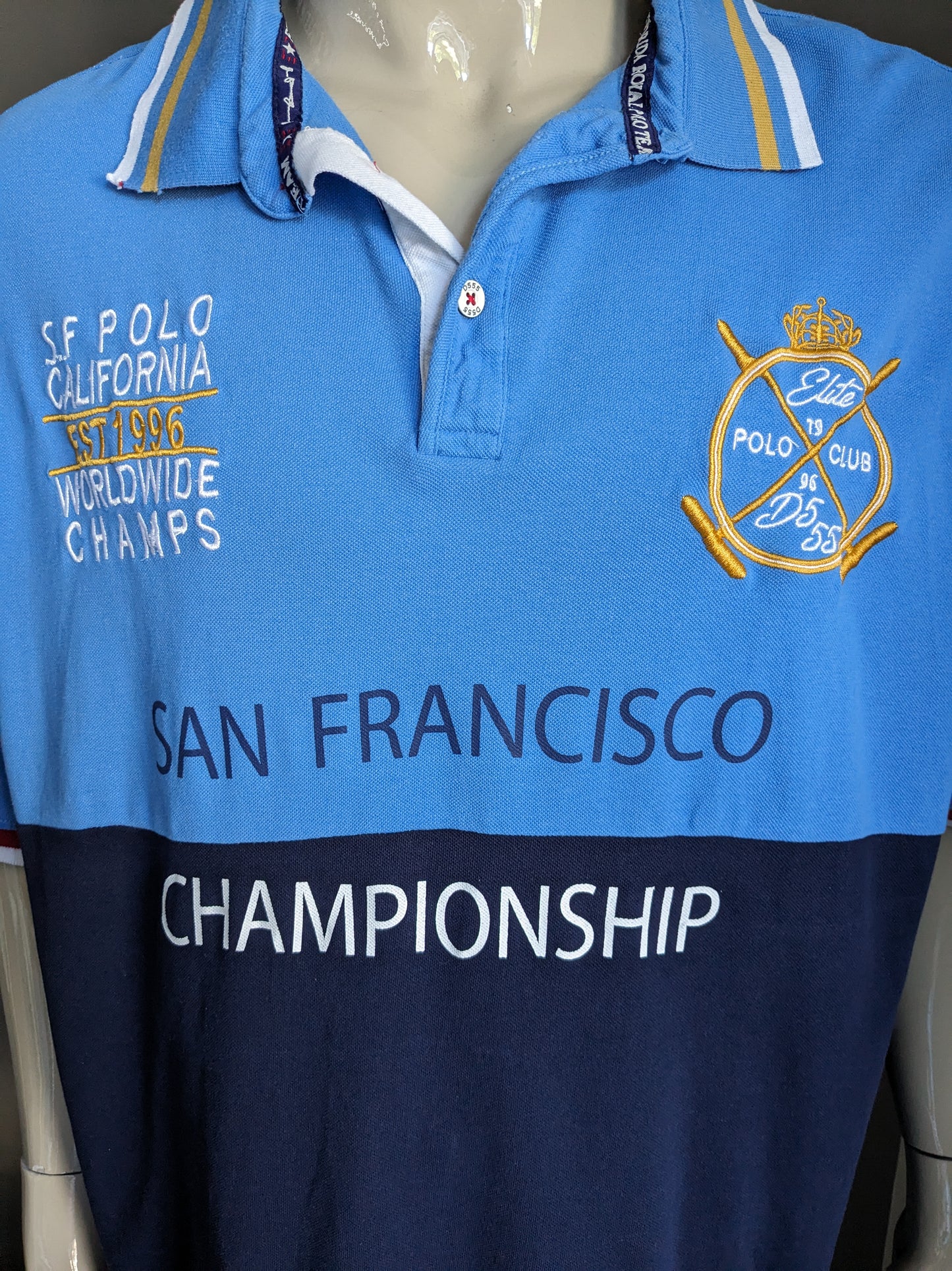 Florida Royal Polo. Blue with embroidered applications. Size 5XL / XXXXXL.