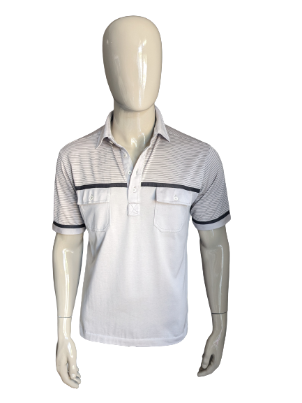 Vintage-Polo von Luigi Rossi. Grau Schwarz gefärbt. Größe L.