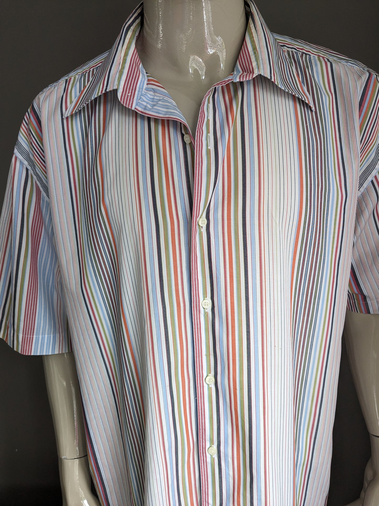 Dodgers shirt short sleeve. Colored striped motif. Size 3XL / XXXL.