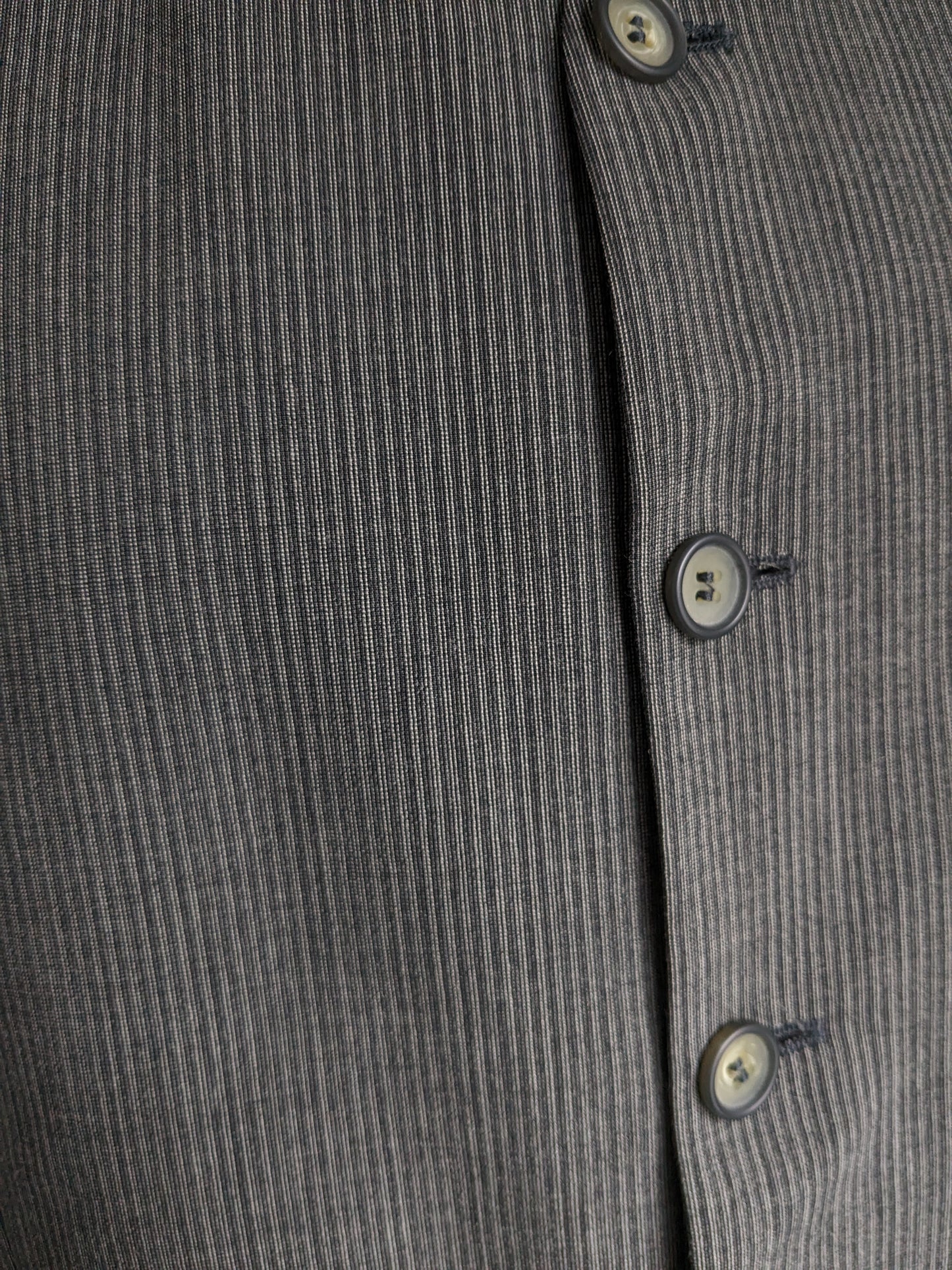 Vintage waistcoat. Gray striped motif. Size L. #318.