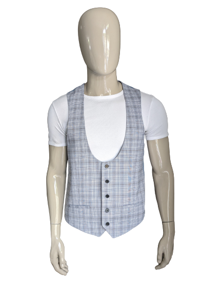 River Island waistcoat. Gray blue brown checked. Size 52 / L.
